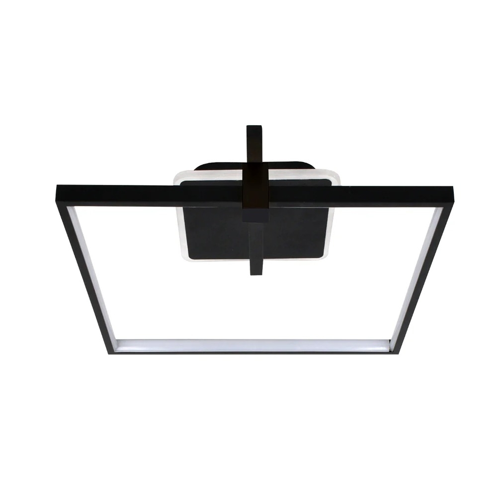 Lustra LED, Cu Telecomanda, 3000K/4000K/6500K, 55W, Negru