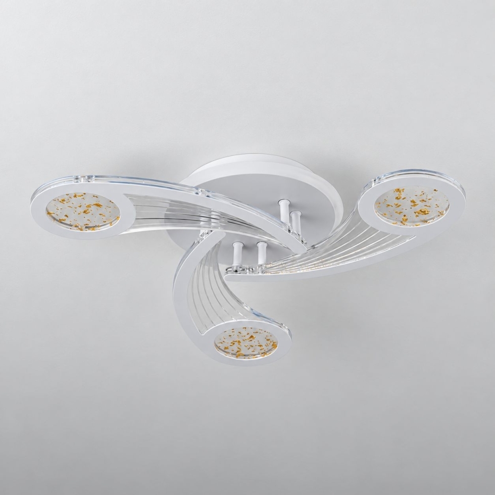 Lustra LED cu telecomanda M398-3RGB, 90W, 3CCT plus RGB, intensitate reglabila, alba