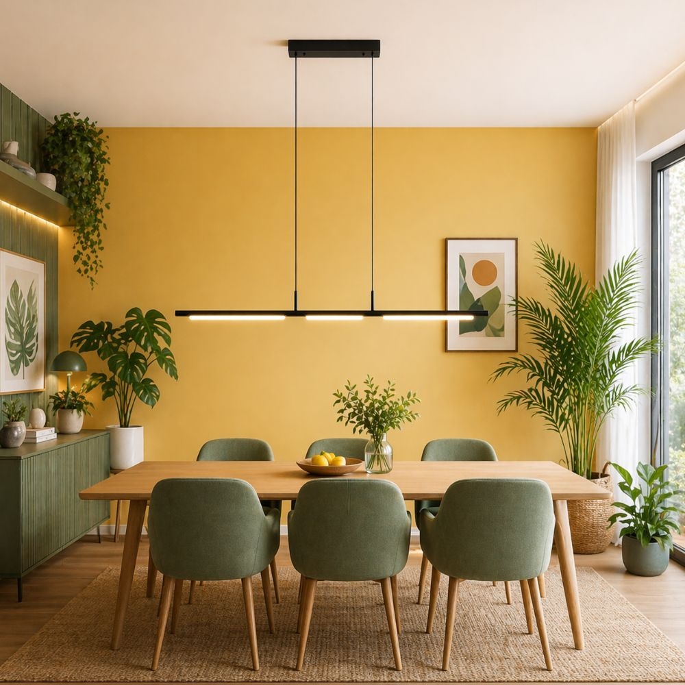 Lustra LED EDMOND-24, 24W, 1440lm, 4000K, negru, suspendata, HOROZ