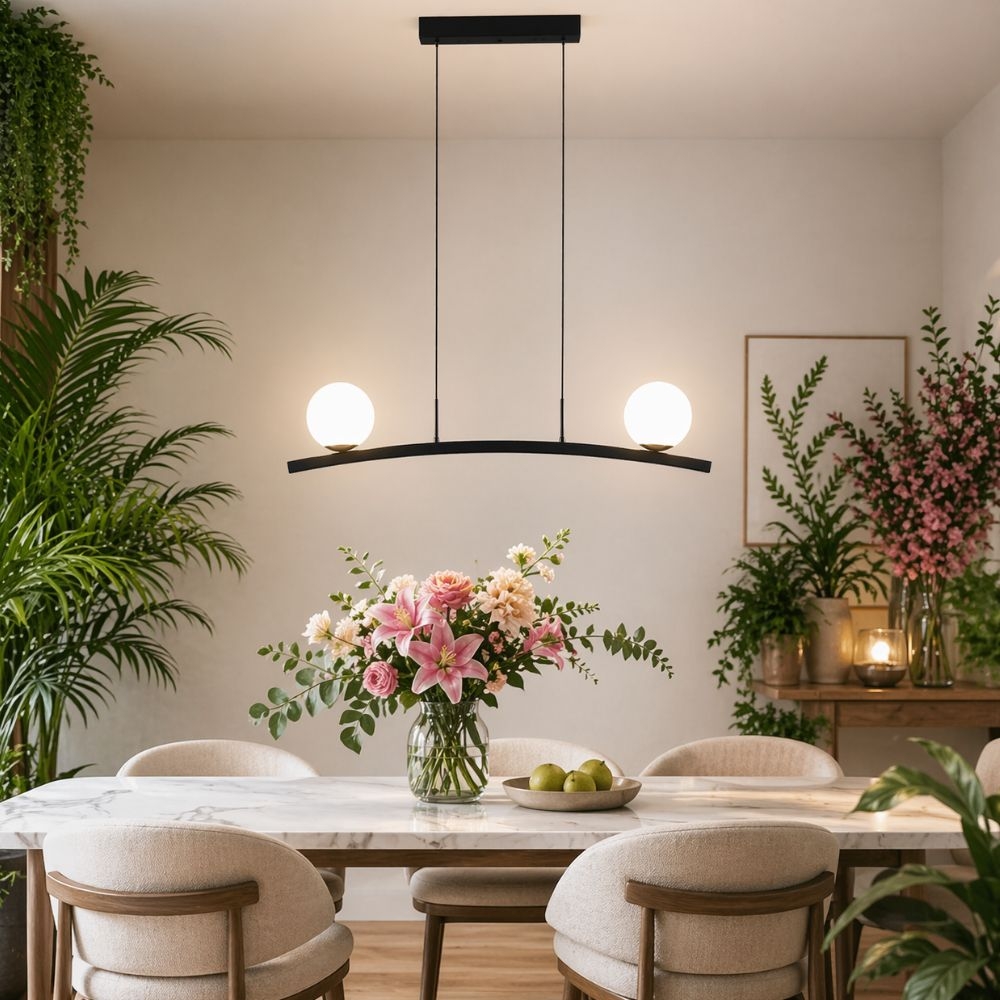 Lustra LED INVICTA-28, 28W, 2160lm, 4000K, negru, suspendata, HOROZ