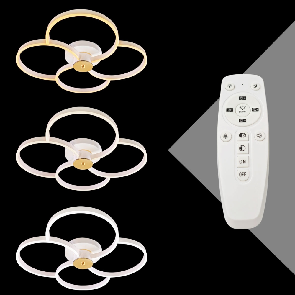 Lustra LED Moderna 280W cu trei tipuri de lumina si telecomanda, ACR-8047