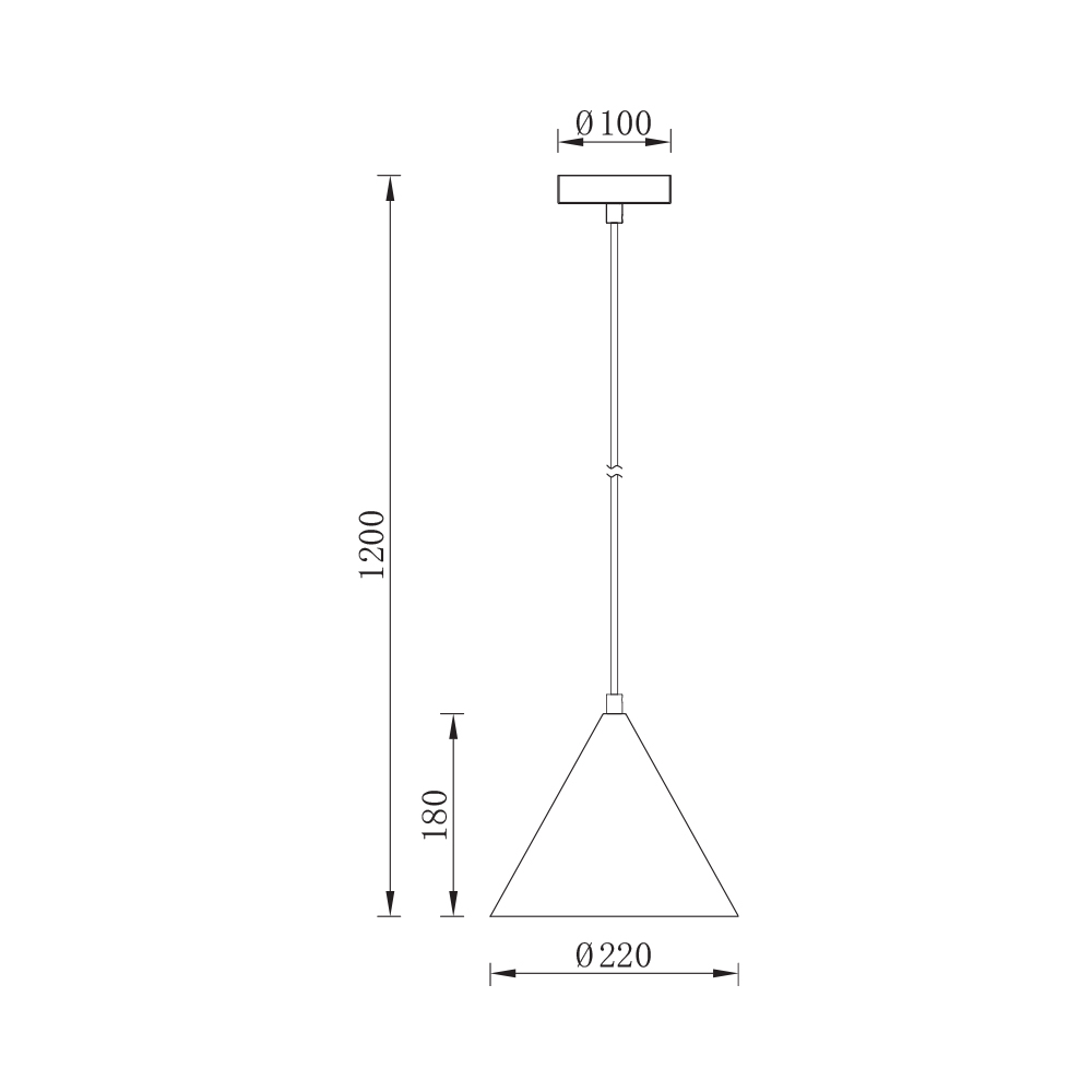 Lustra Pendul tip Con P010R-1H-1xE27 (Alb)
