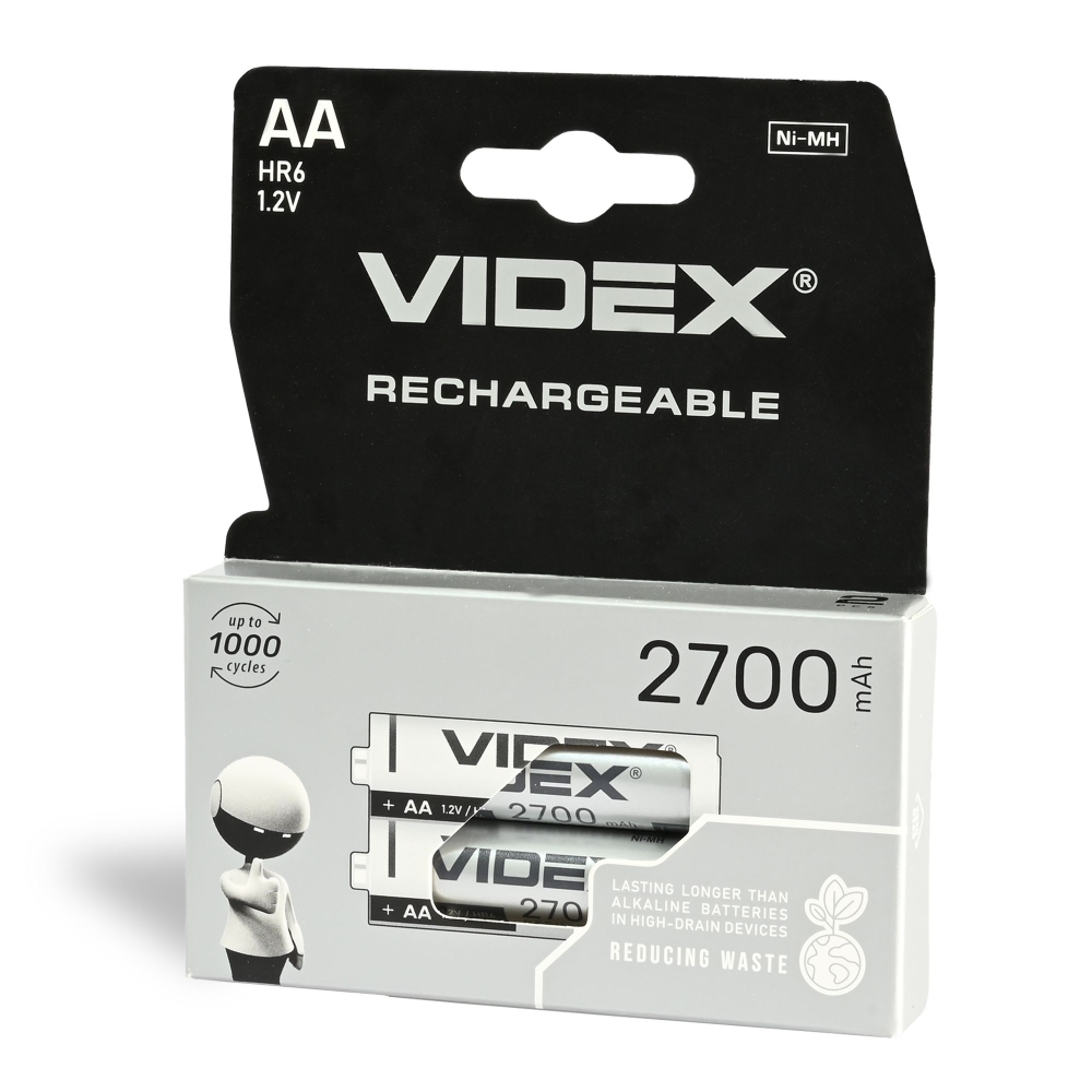 Ni-MH Rechargeable battery VIDEX HR6 2700mAh 2pcs BLISTER