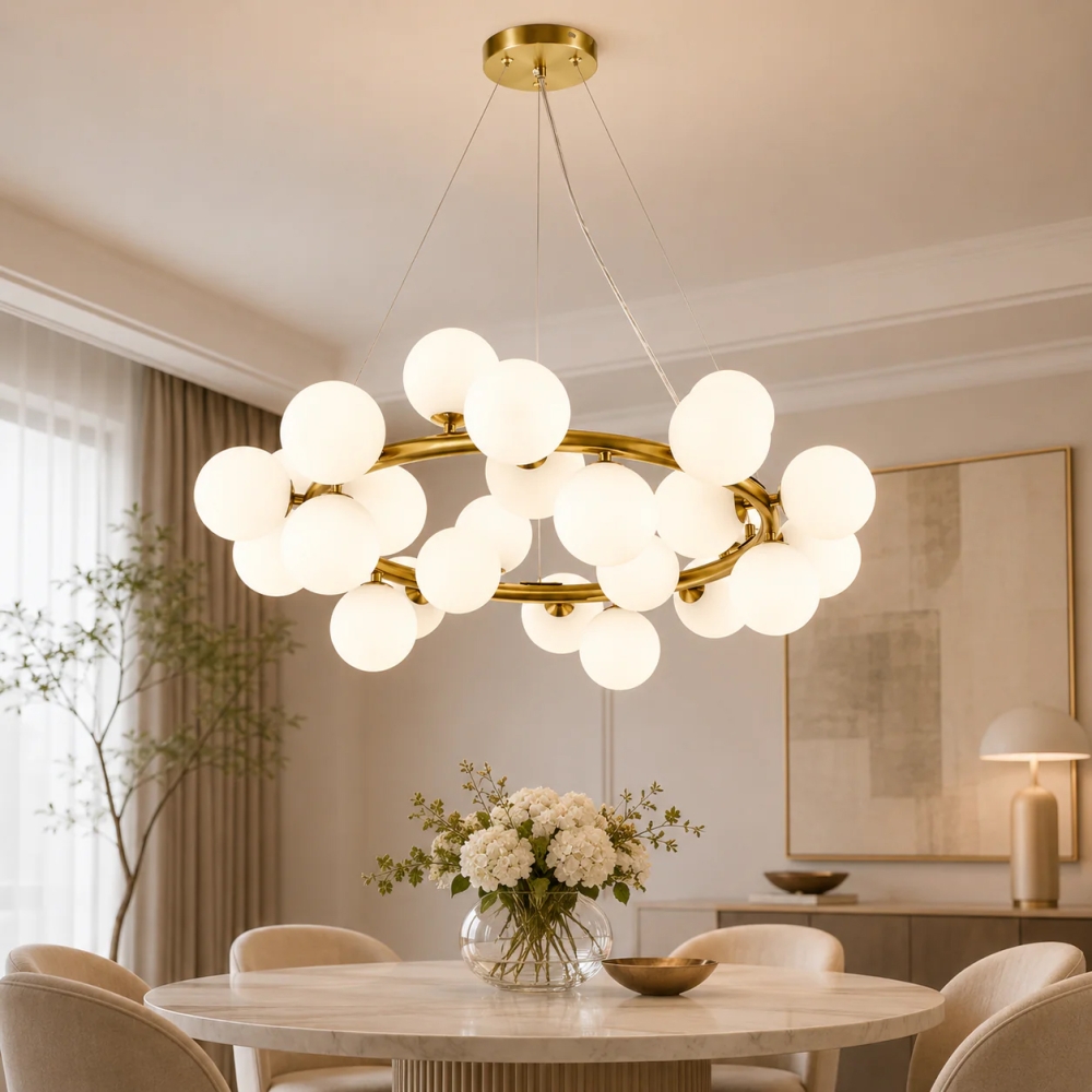 Pendul Sofia 25xG9, Auriu/Alb, &Oslash;72.5 cm, &Icirc;nălțime Reglabilă