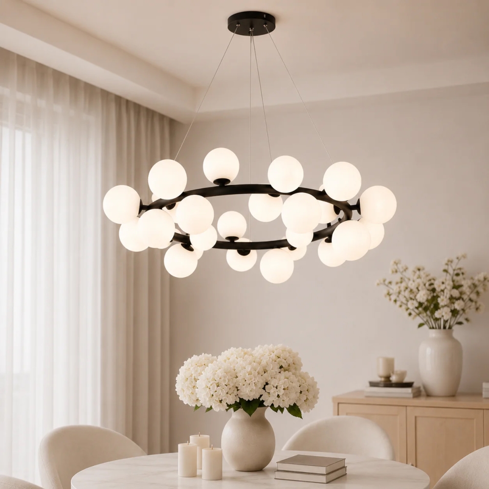 Pendul Sofia 25xG9, Negru/Alb, &Oslash;72.5 cm, &Icirc;nălțime Reglabilă