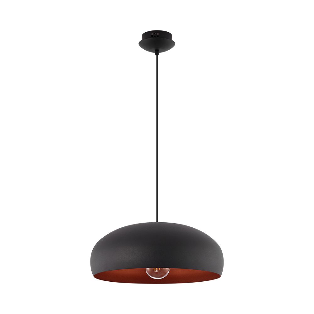 Pendul suspendat metal P007R-1H-1xE27, max 23W (Negru)