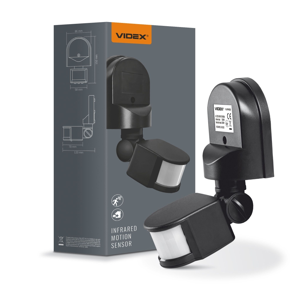 PIR motion and light sensor VIDEX VL-SPW02B 1200W
