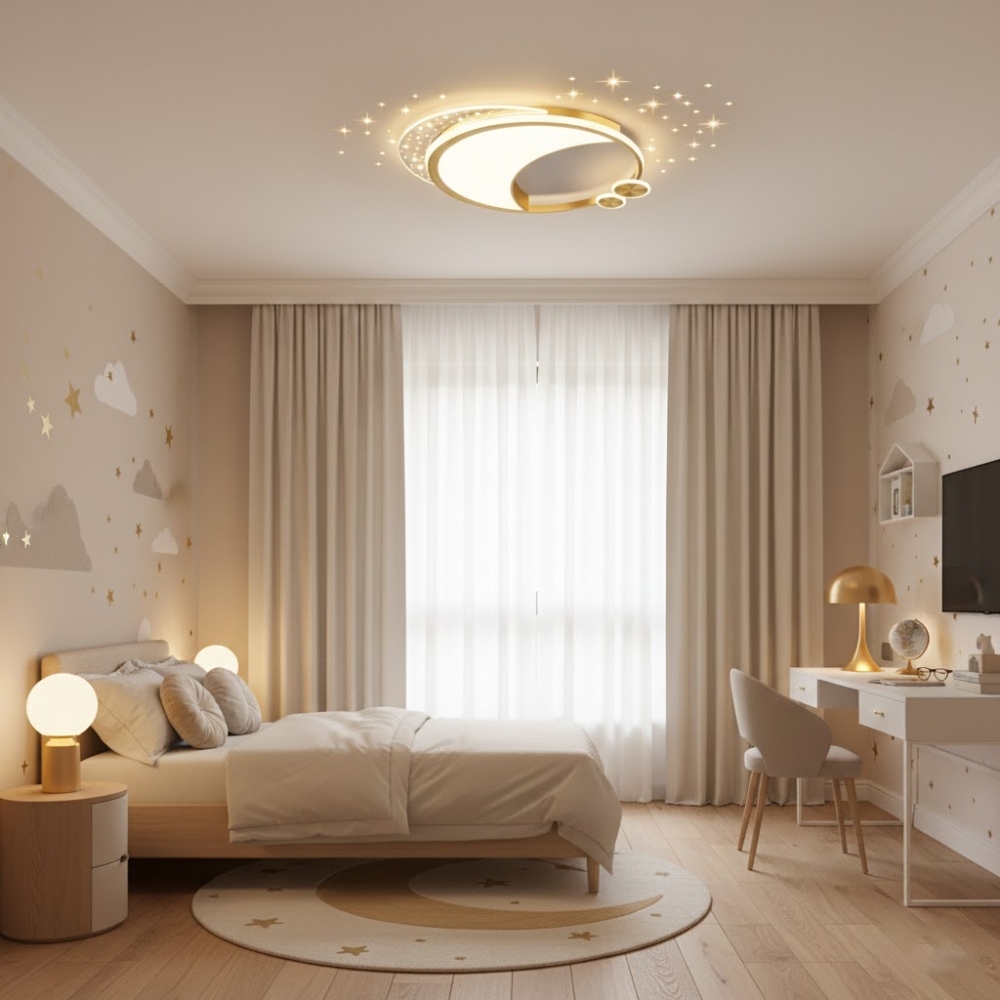 Lustra Led Gold Moon Light 96W 50cm