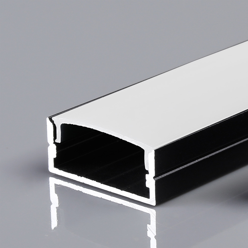 Profil LED aluminiu negru 2m, 17.4x12.4x7mm, cu difuzor alb