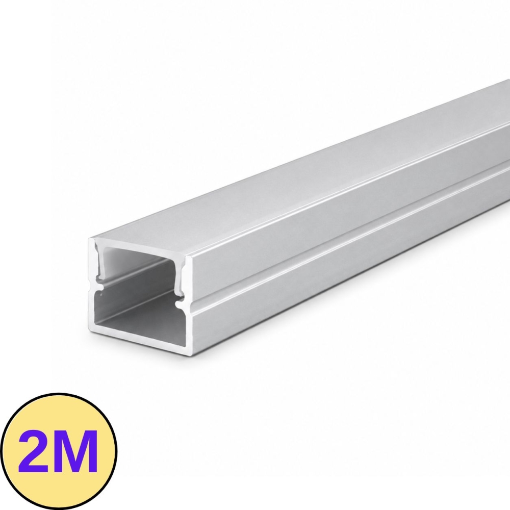 Profil LED Aplicat Aluminiu Argintiu 2M, 12mm, PROFILE-S3, Dispersor Alb
