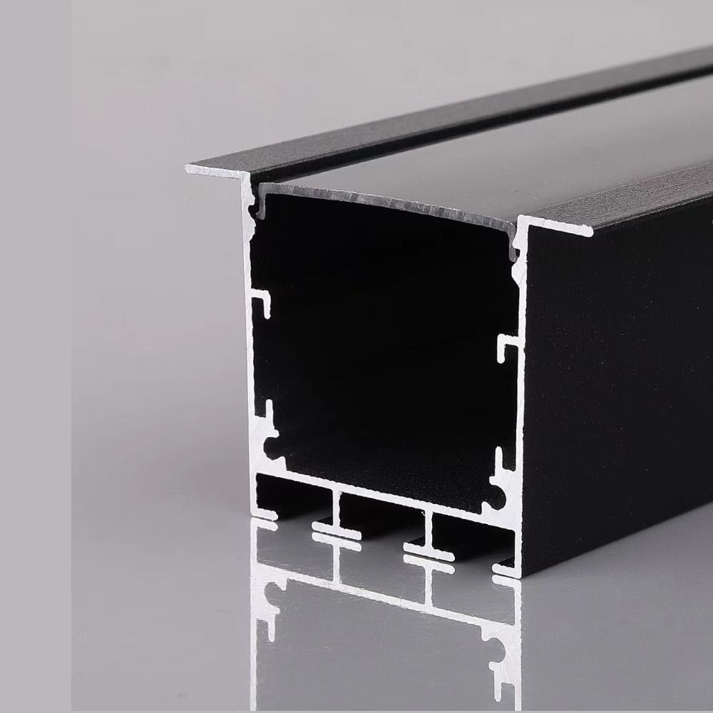 Profil LED incastrat, aluminiu, 50×35×53 mm, 2 m, negru, 120-001-1007-020
