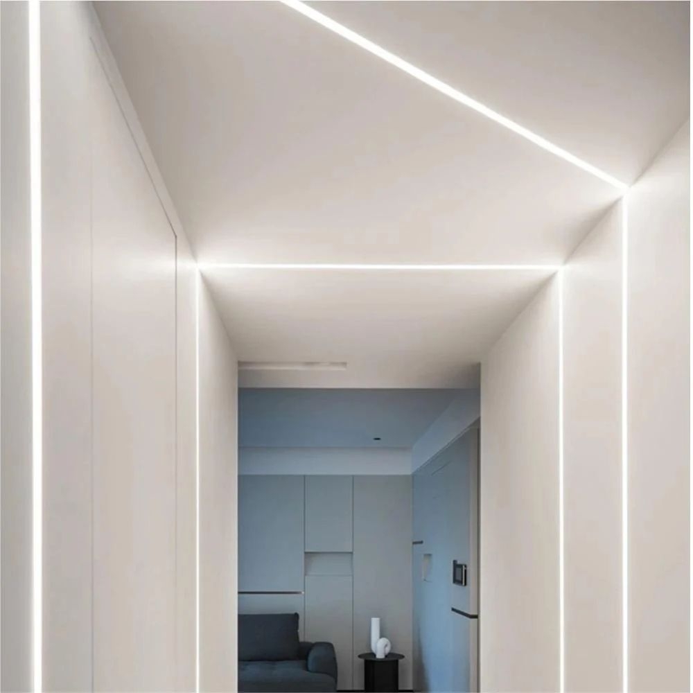 Profil LED incastrat sub tencuiala 3m, latime 1.5 cm, aluminiu