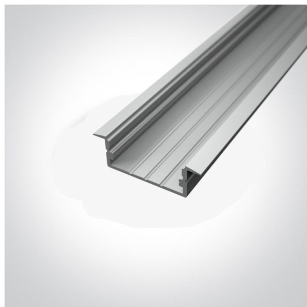 Profil LED încastrat din aluminiu, 3 metri, 29 mm lățime, compatibil benzi LED, PROFILE-R2 argintiu