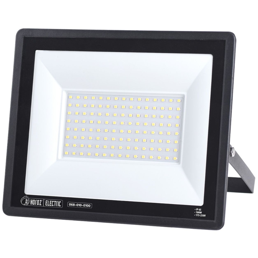 Proiector LED exterior HOROZ ASLAN-100, 100W, 8000 lm, 6400K, IP65, negru