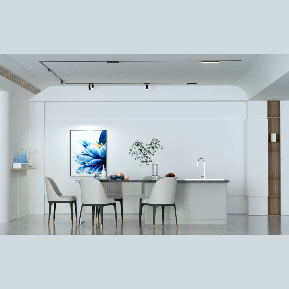 Sina Magnetica Yoga 1m Incastrata TNY-MT26-D1M Neagra, Montaj Rigips 12.5mm, 48V, Sistem LED