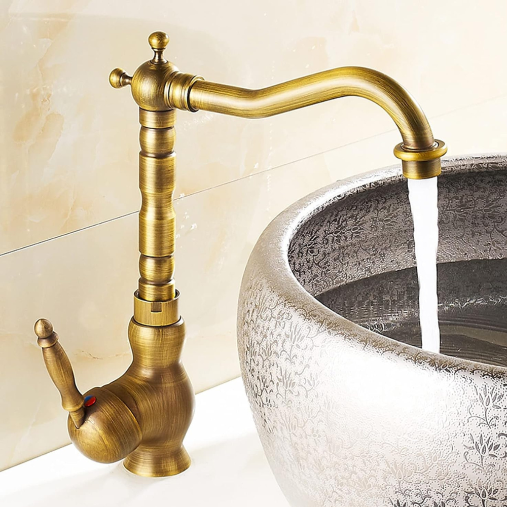 Baterie lavoar Copper Classic, din alama, bronz antichizat