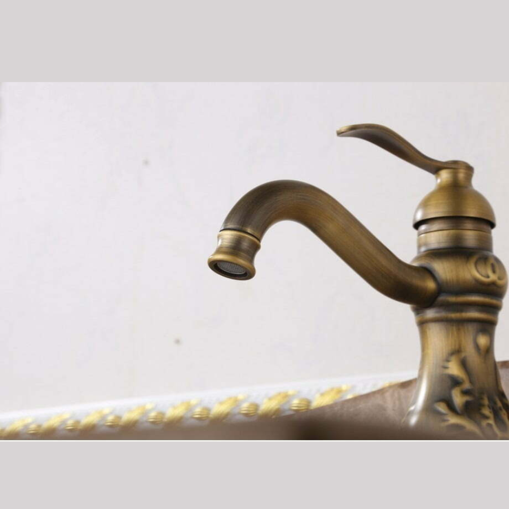 Baterie lavoar Retro Glow, din alama, bronz antichizat