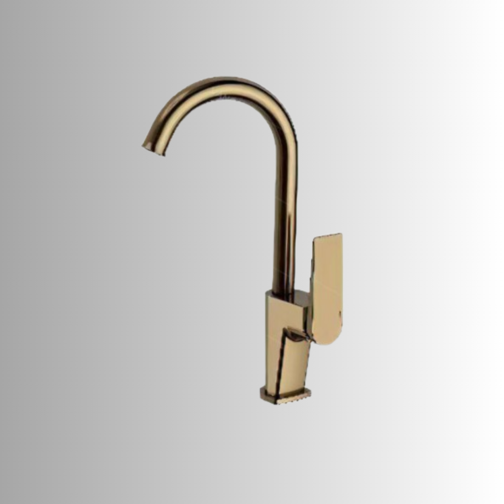 Baterie de bucatarie Neo Idea, design modern, auriu