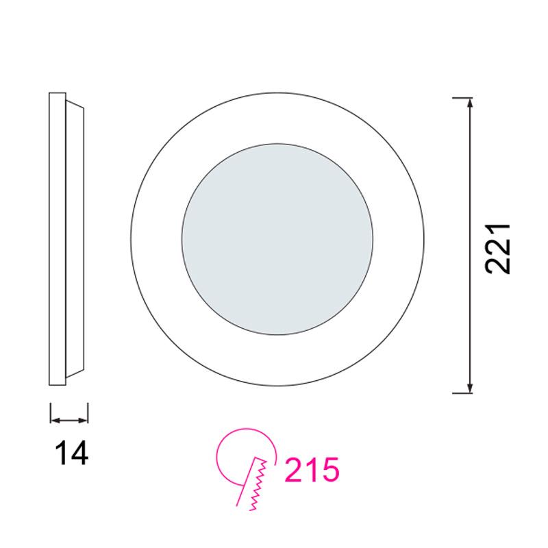 Spot 18W Led rotund incastrat rigips, 220-240V (3000K)