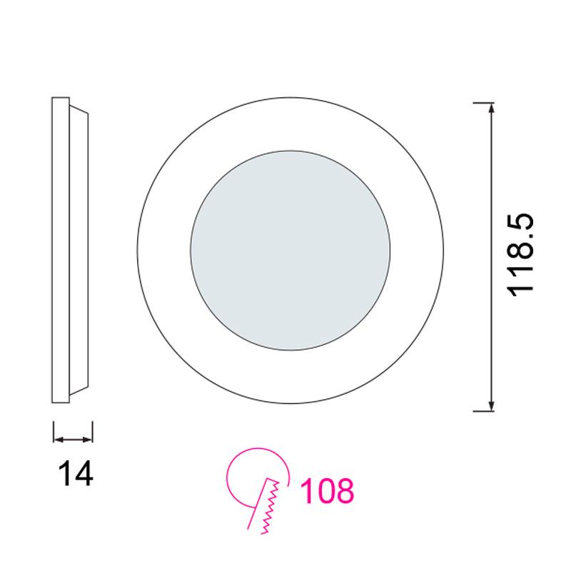 Spot 6W Led rotund incastrat rigips, 220-240V (6400K)