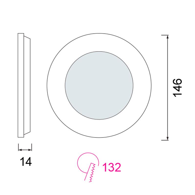 Spot 9W Led rotund incastrat rigips, 220-240V (6400K)