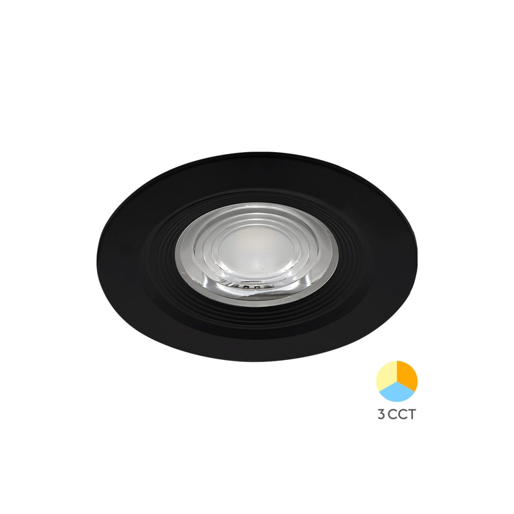 Spot LED incastrat rotund G3, 7W, 630 lm, 3in1, IP54, negru, decupaj 70 mm
