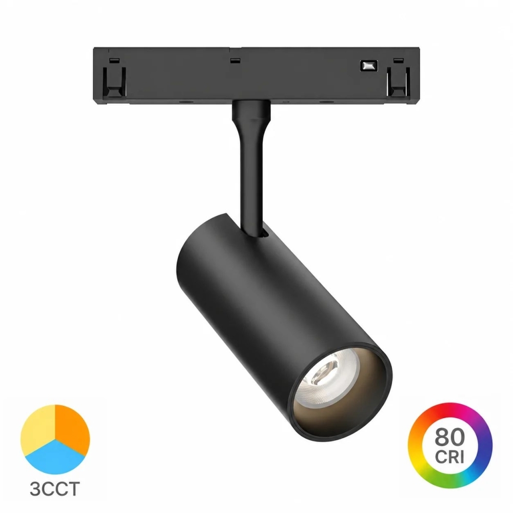 Spot LED Magnetic ProLed D45, 10W, CCT3, 48V, 24&deg;, Negru, MG20-Magnus