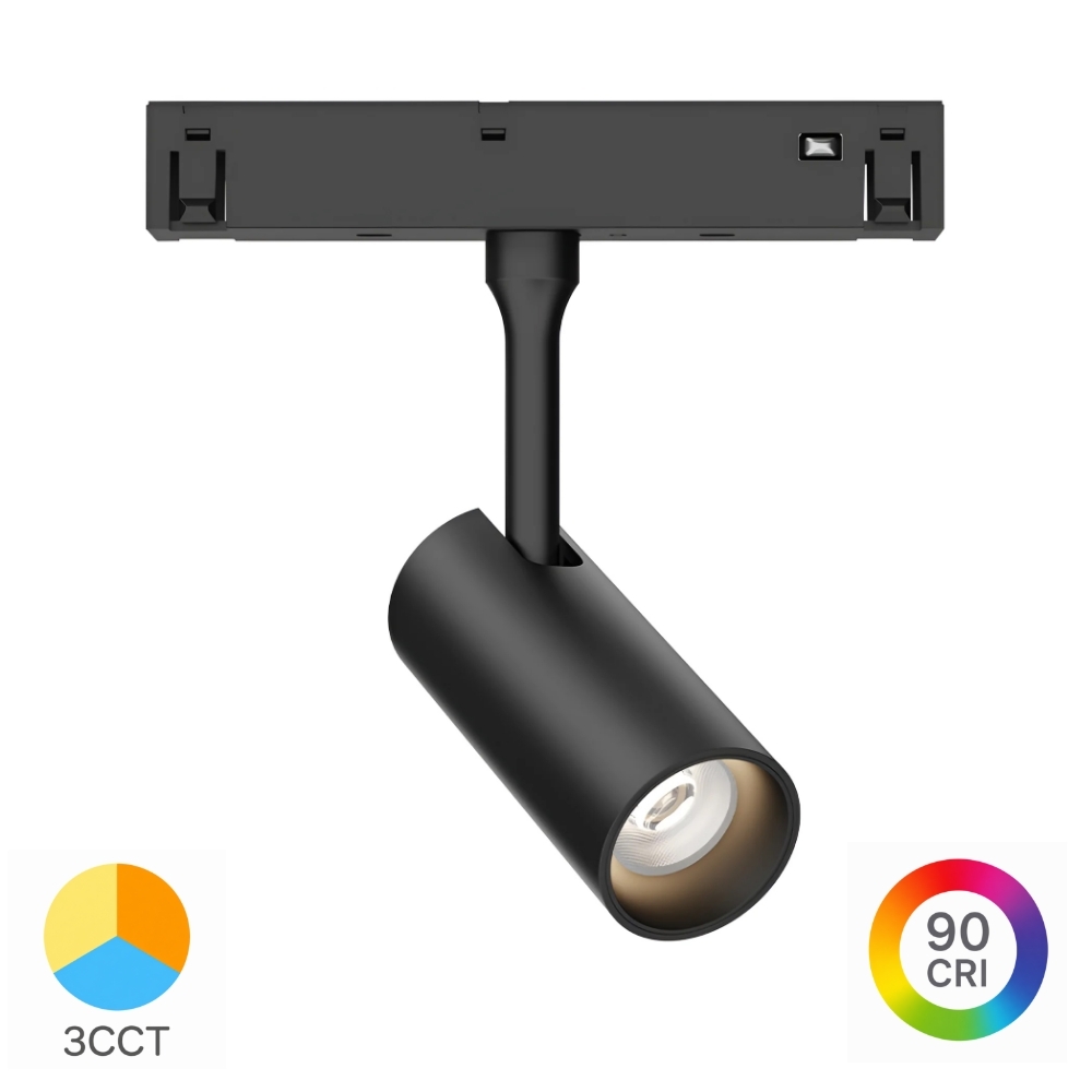 Spot LED pentru Șină Magnetică 6W, 440 lm, 24 grade, CCT3 (3IN1), Negru, Magnus M20-TRC035
