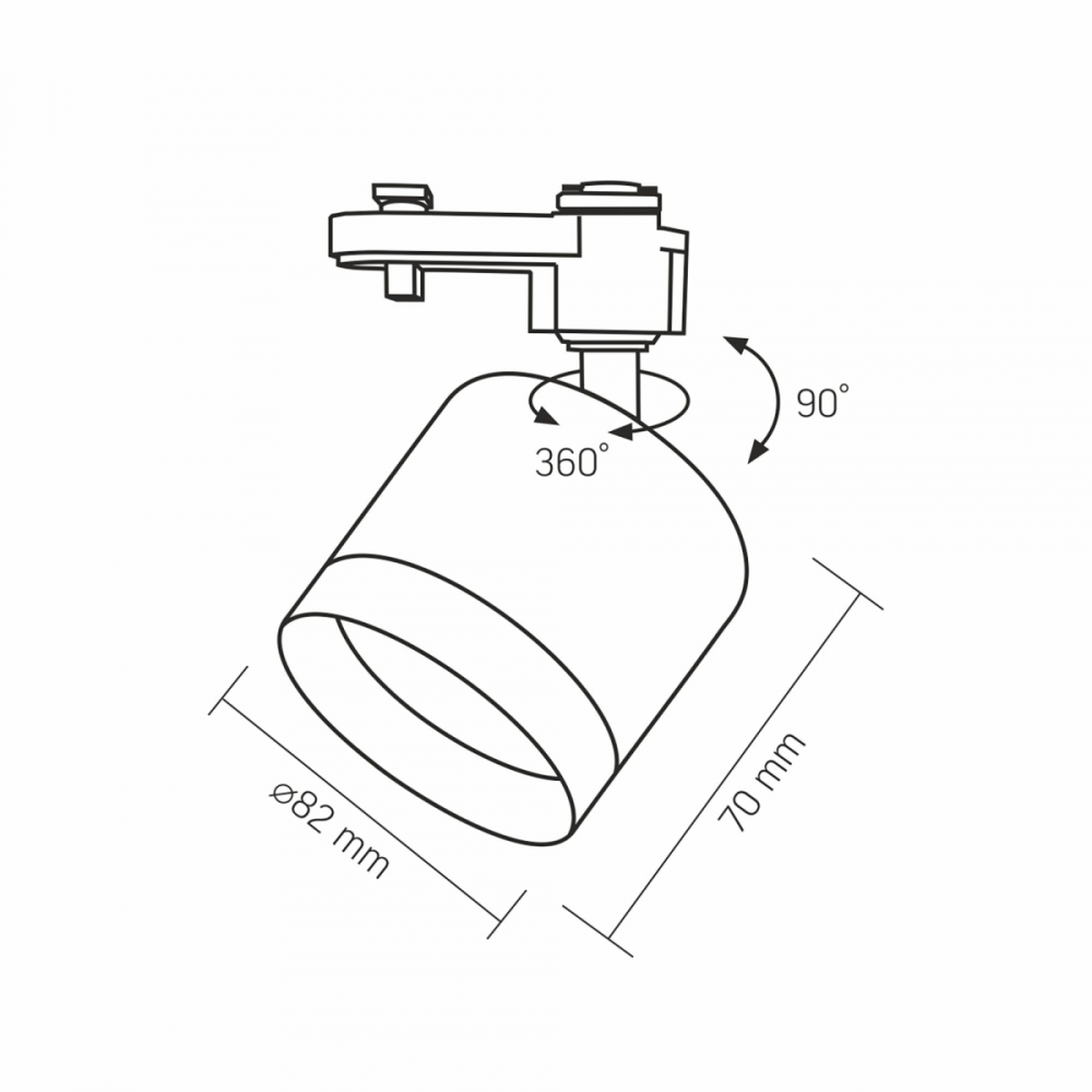 Spot pe sina VIDEX VL-SPF17C-BP pentru bec GX53 max 30W Negru – fara bec inclus
