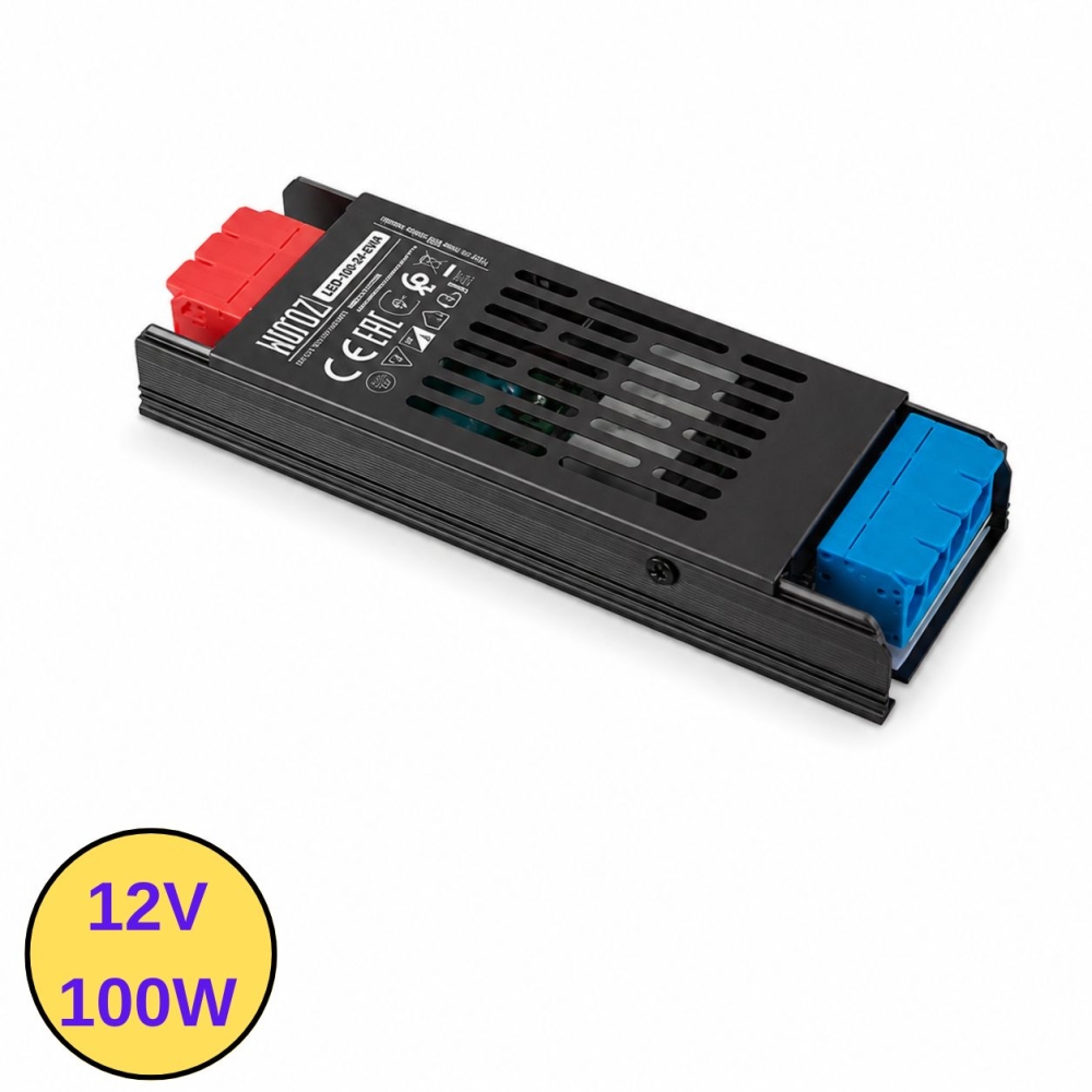 Transformator Bandă LED 12V, 100W, 8.5A, IP20, Carcasă Slim, VESPA-100