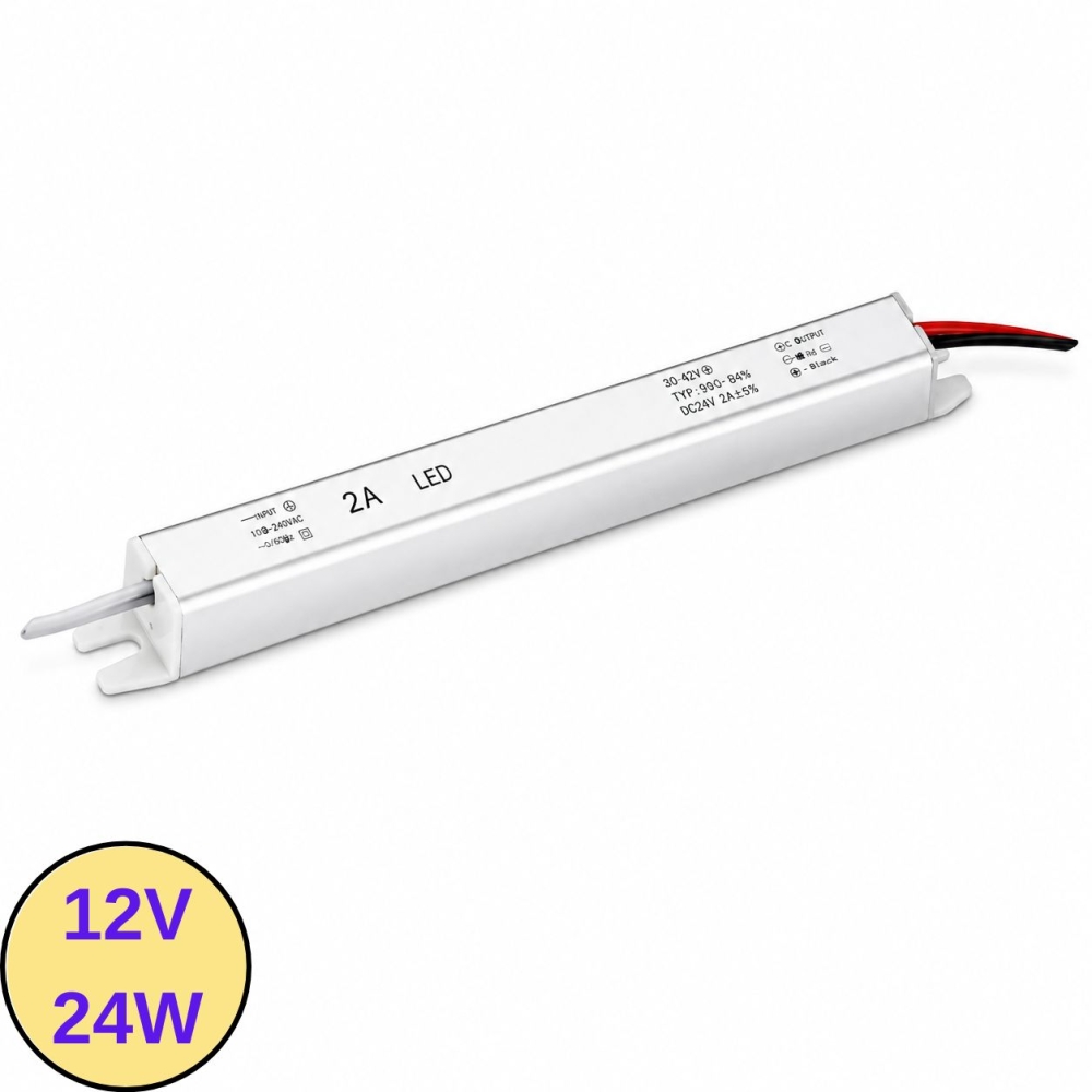 Transformator Bandă LED 12V, 24W, 2A, IP67, Ultra Slim, VIPA-24