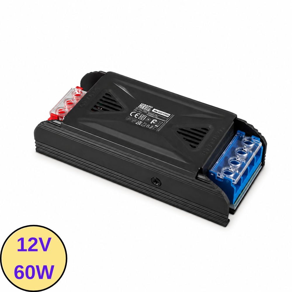 Transformator Bandă LED 12V, 60W, 5A, IP20, Carcasă Slim, VEGA-60