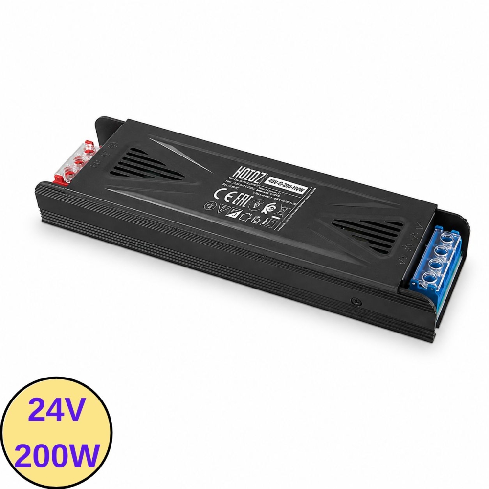 Transformator Bandă LED 24V, 200W, 8.3A, IP20, Carcasă Slim, VEGA-200/24