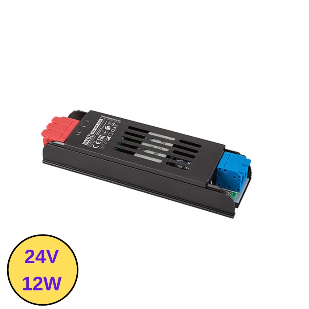Transformator banda LED 24V, 12W, 0.5A, IP20, carcasa slim, VESPA-12/24