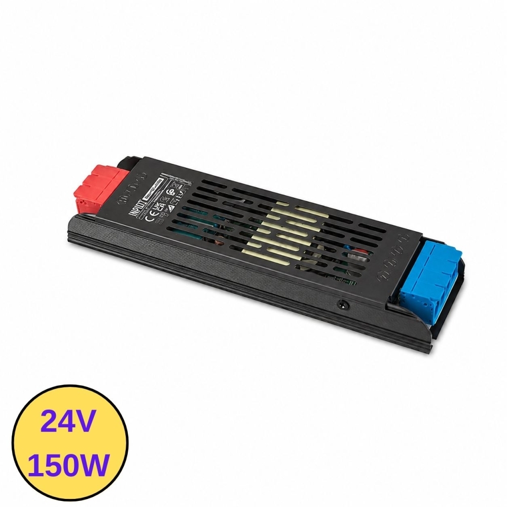 Transformator banda LED 24V, 150W, 6.25A, IP20, carcasa slim, VESPA-150/24