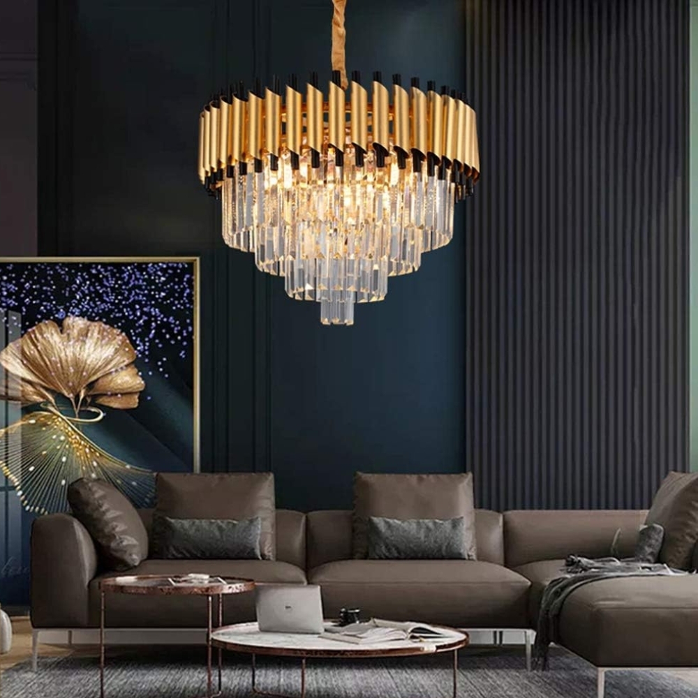 Candelabru Grandeur Glow 600, iluminat modern, E14, auriu cu negru
