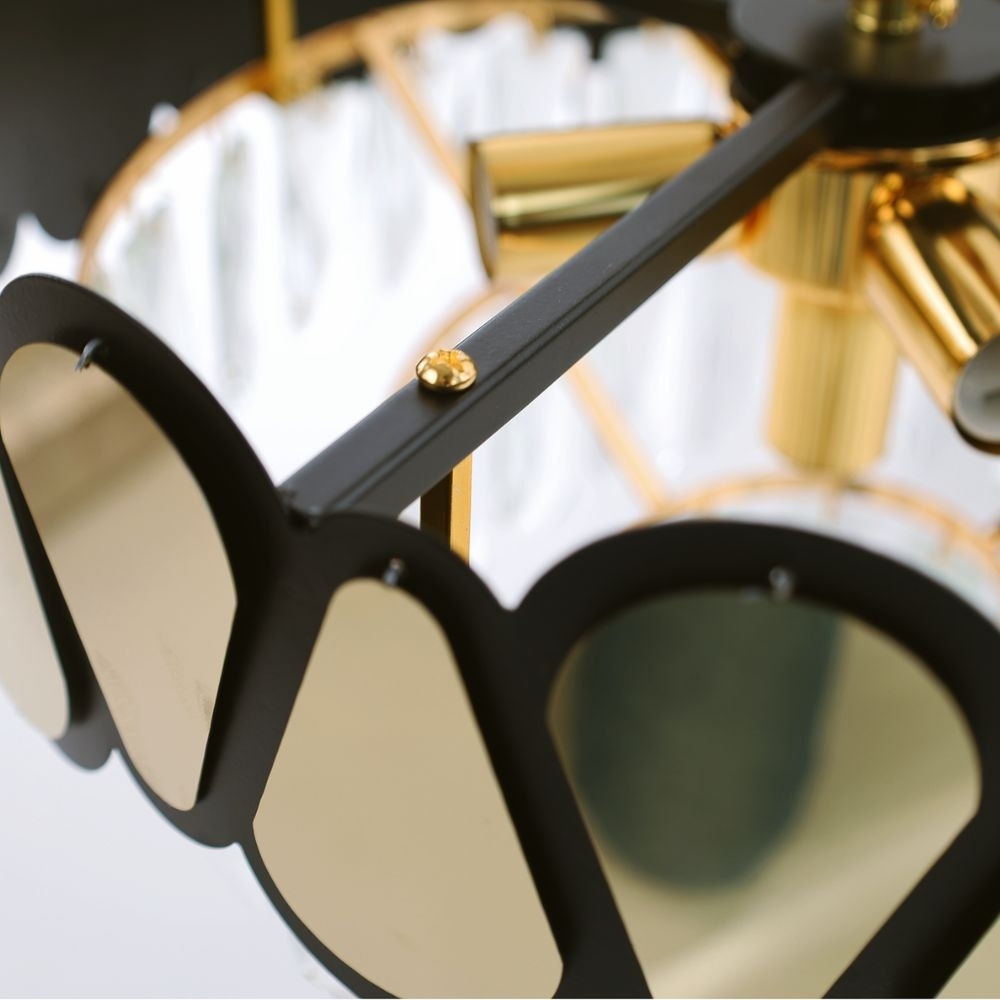 Candelabru Toros Chic 600, iluminat modern, E14, auriu cu negru