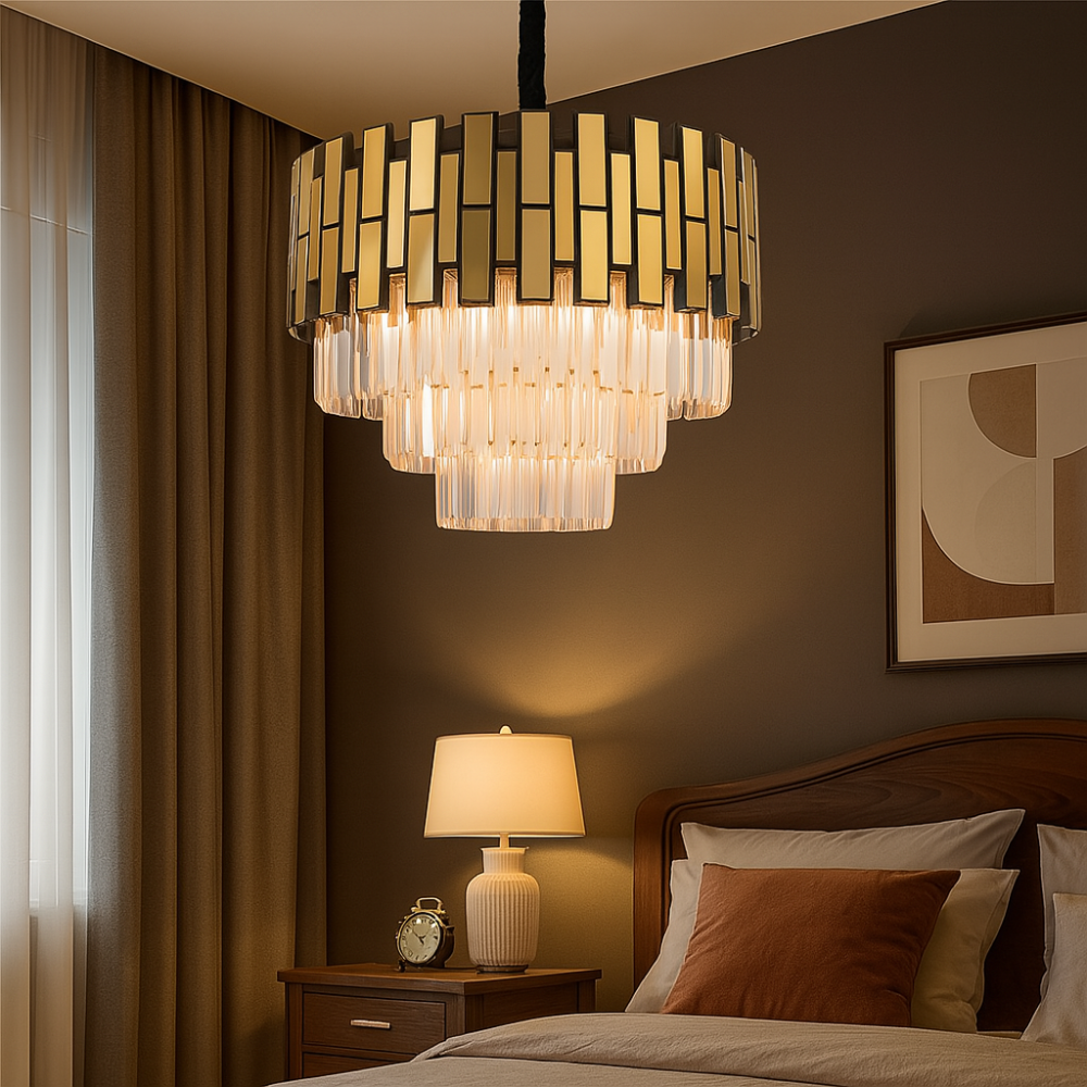 Candelabru Dazzling Crystal 400, iluminat modern, E14, auriu