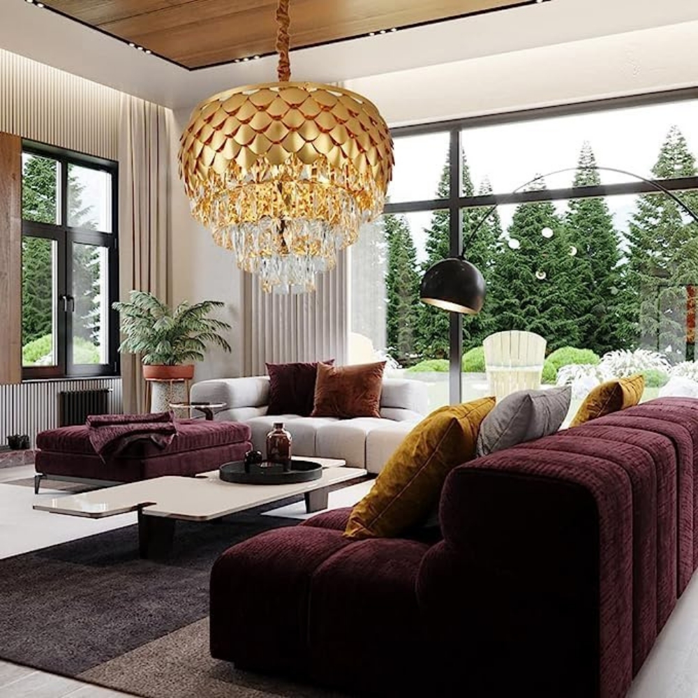 Candelabru Royal Golden 500, iluminat modern, E14, Auriu