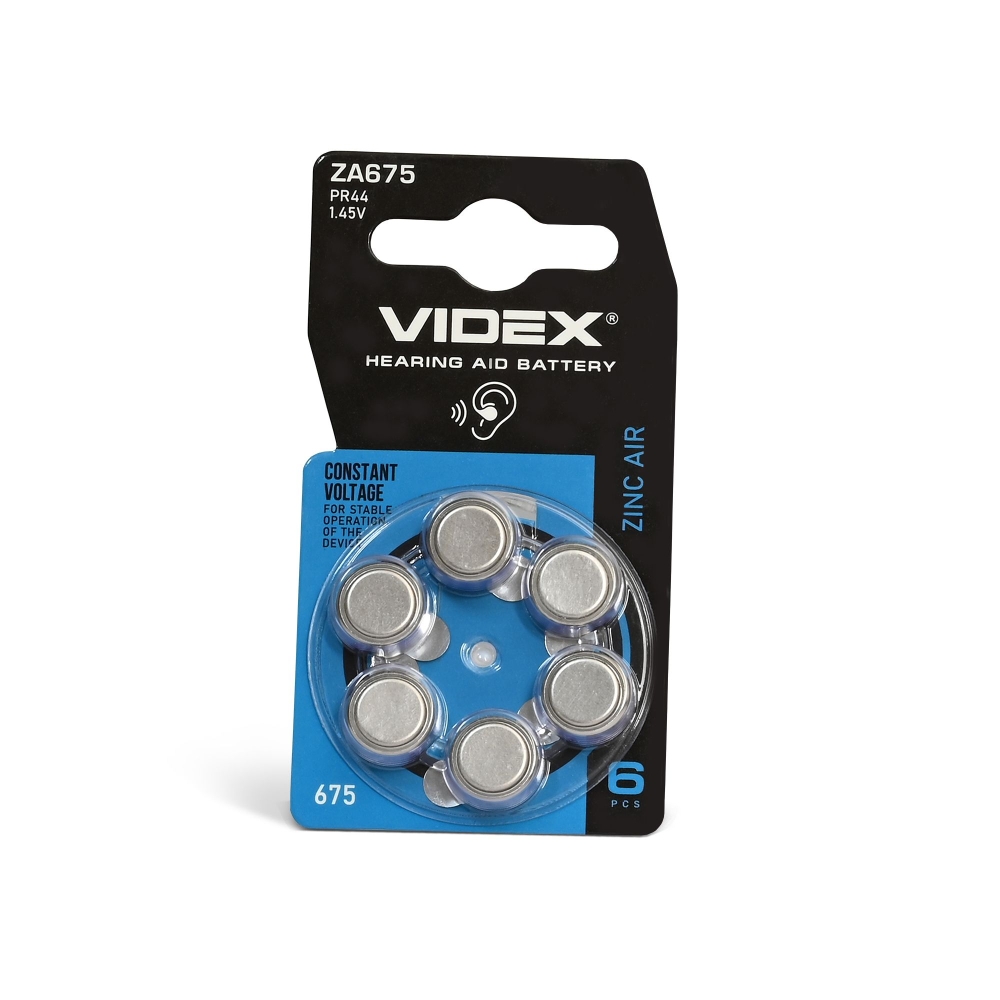 Zinc Air battery VIDEX ZA675 (PR44) 6pcs BLISTER