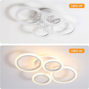 Lustra LED Concept Circles, cu telecomanda,176W, alb, cu trei tipuri de lumina