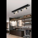 Lustra LED Nordic Concept, 22W, lumina neutra, iluminat modern, negru cu auriu