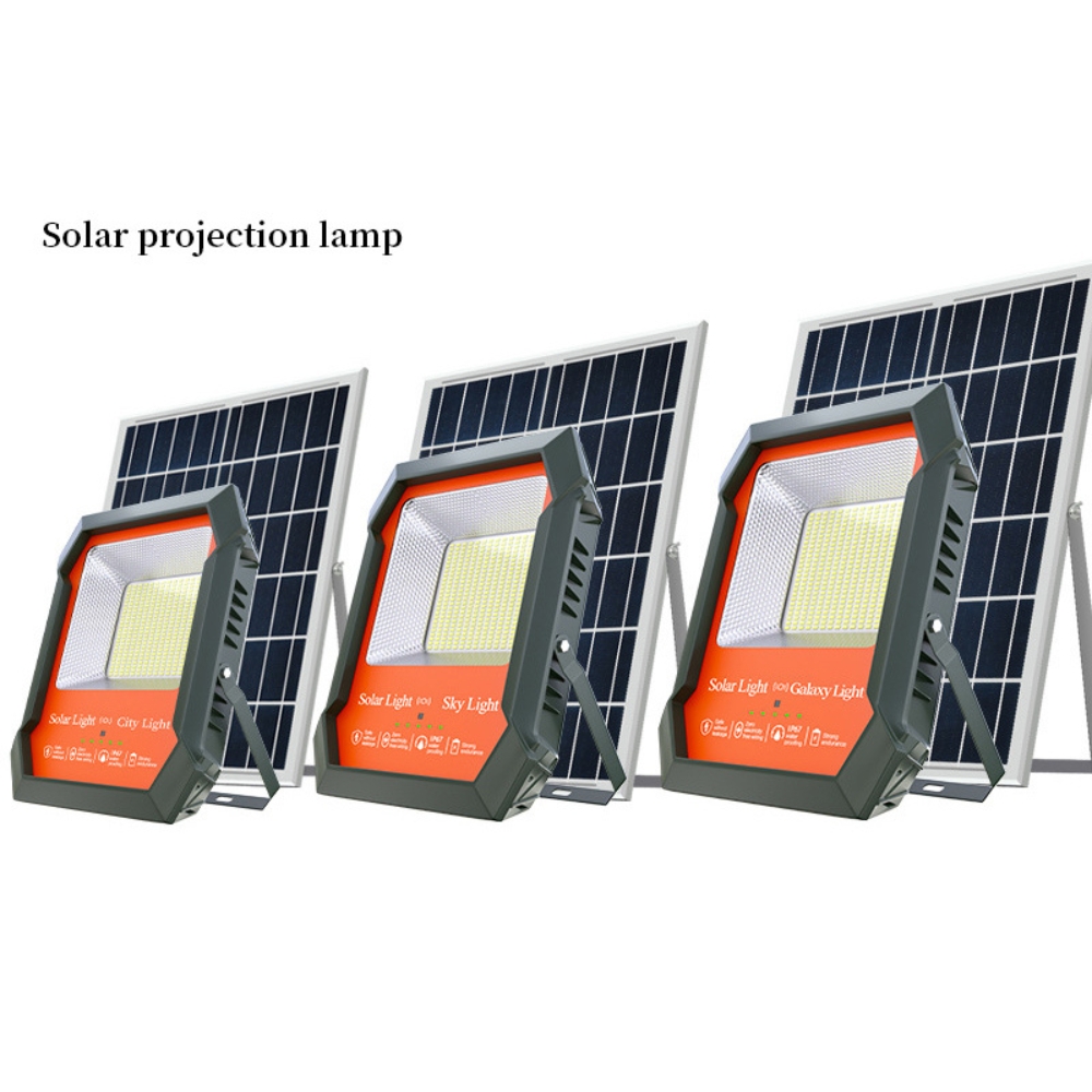 Proiector Led cu Incarcare Solara 200W, Panou Solar 6V 2x12W, Acumulator 3,2V 24000mA cu Telecomanda