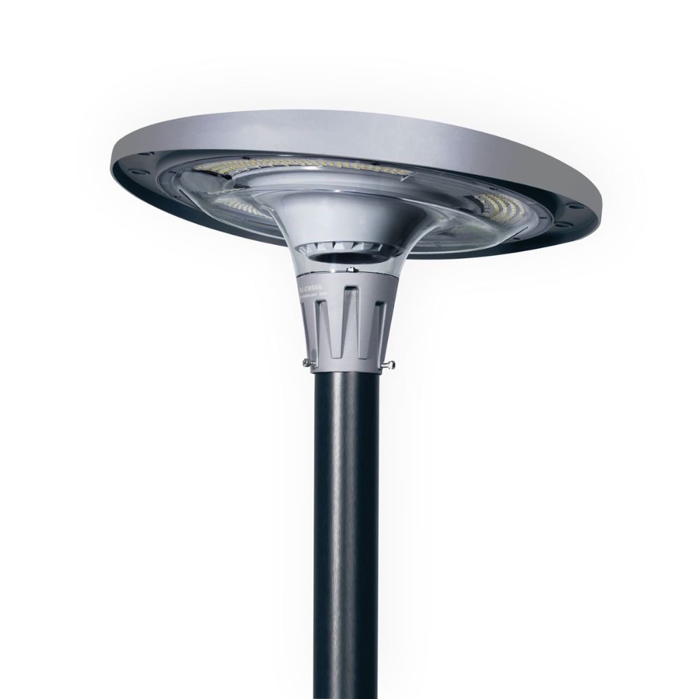 Lampa Solara Stradala 800W RGB, tip UFO, cu Stalp de 2M, 6500K, Panou 4V 30W, Acumulator 3,2V 32000mA cu Telecomanda