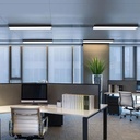 Lustra Led Minimal Modern Office, 60W 4800Lm, Neagra, 6000K Lumina Rece