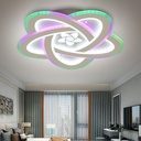Lustra LED Creative Flower, cu telecomanda, 121W, 6000lm, alb, cu trei tipuri de lumina