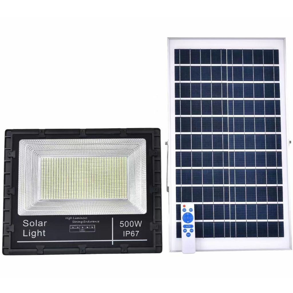Proiector Solar Led 1000W, Iluminat Perimeral, cu Panou Solar 6V 40W, Acumulator 40000mA, si Telecomanda, Negru