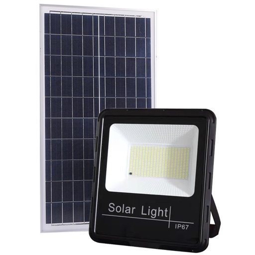 [LOG-DBS-300] Proiector Solar Led 200W, Iluminat Perimeral, cu Panou Solar 6V 20W, Acumulator 20000mA, si Telecomanda, Negru