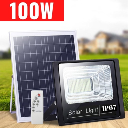 [RF-JBP-100W] Proiector Led Solar, 100W IP67, Proiector cu Panou Solar si Telecomanda